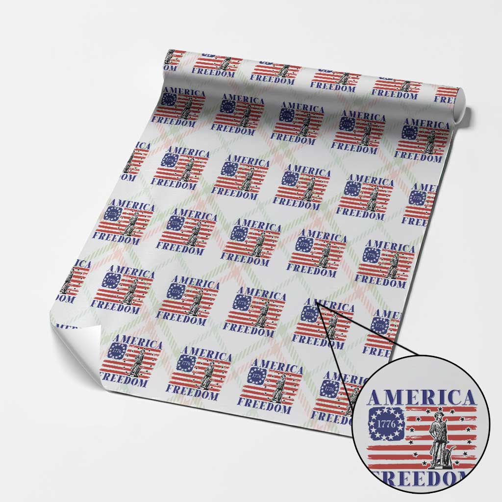 America Freedom 1776 Revolutionary War Wrapping Paper Roll Minuteman Betsy Ross Flag Patriotic History