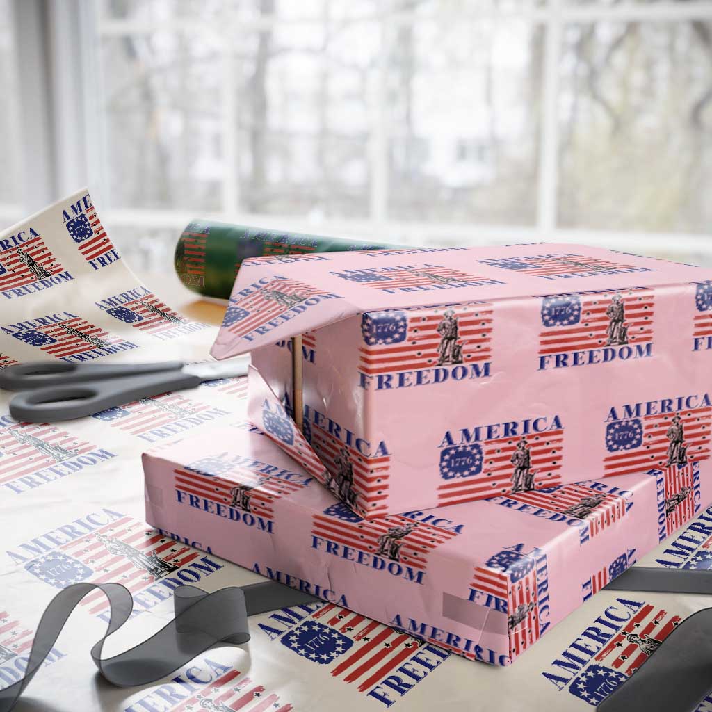 America Freedom 1776 Revolutionary War Wrapping Paper Roll Minuteman Betsy Ross Flag Patriotic History