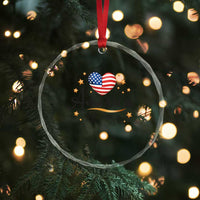 America Heart 250 Years Crystal Glass Ornament US Semiquincentennial Cute Patriotic 1776 to 2026 - Wonder Print Shop