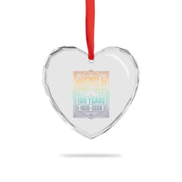 America Highway 66 100 Years Centennial 1926-2026 Heart Crystal Glass Ornament Retro Desert Horizon The Mother Road Colorful Graphic