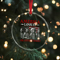America Love It Or Give It Back Crystal Glass Ornament Native American Chiefs USA Flag