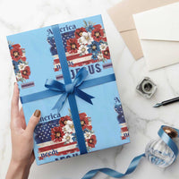 America Needs Jesus Wrapping Paper Roll Christian Floral US Flag 4th of July