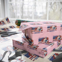 America Needs Jesus Wrapping Paper Roll Christian Floral US Flag 4th of July