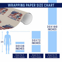 America Needs Jesus Wrapping Paper Roll Christian Floral US Flag 4th of July