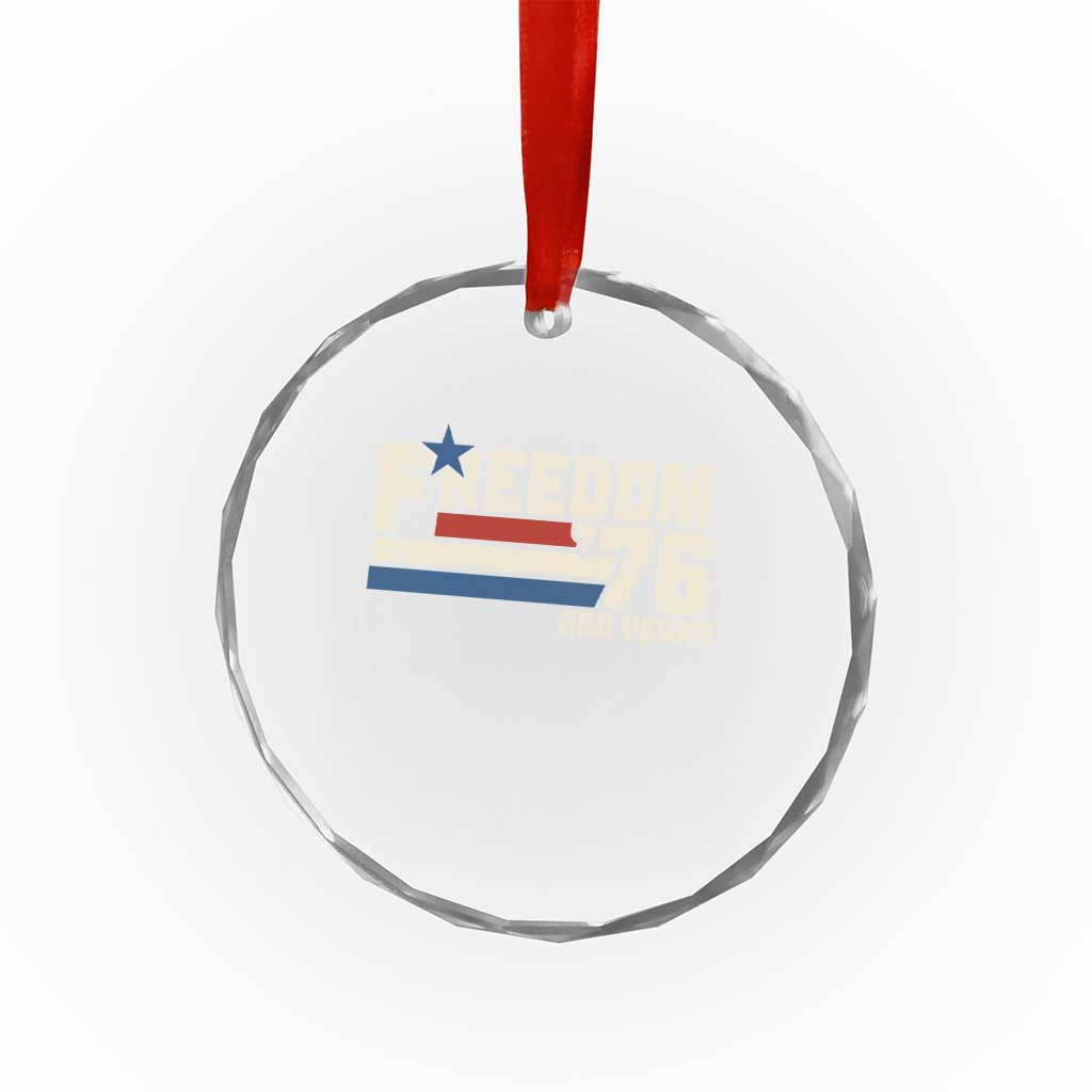 America Retro 250 Years Freedom USA 1776 2026 Crystal Glass Ornament