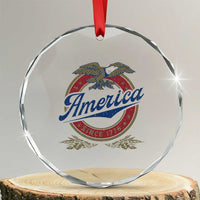 America Since 1776 Crystal Glass Ornament 4th of July Retro Vintage Patriotic Eagle Pride - Wonder Print Shop