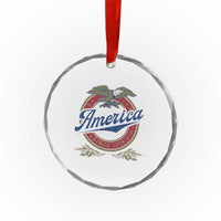America Since 1776 Crystal Glass Ornament 4th of July Retro Vintage Patriotic Eagle Pride - Wonder Print Shop