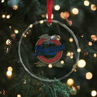 America Since 1776 Crystal Glass Ornament 4th of July Retro Vintage Patriotic Eagle Pride - Wonder Print Shop