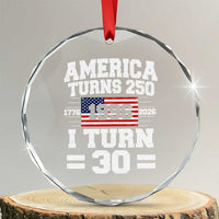 America Turns 250 I Turn 30 Crystal Glass Ornament Vintage 1996 30th Birthday 250th Anniversary USA Flag 30 Year Old Gift