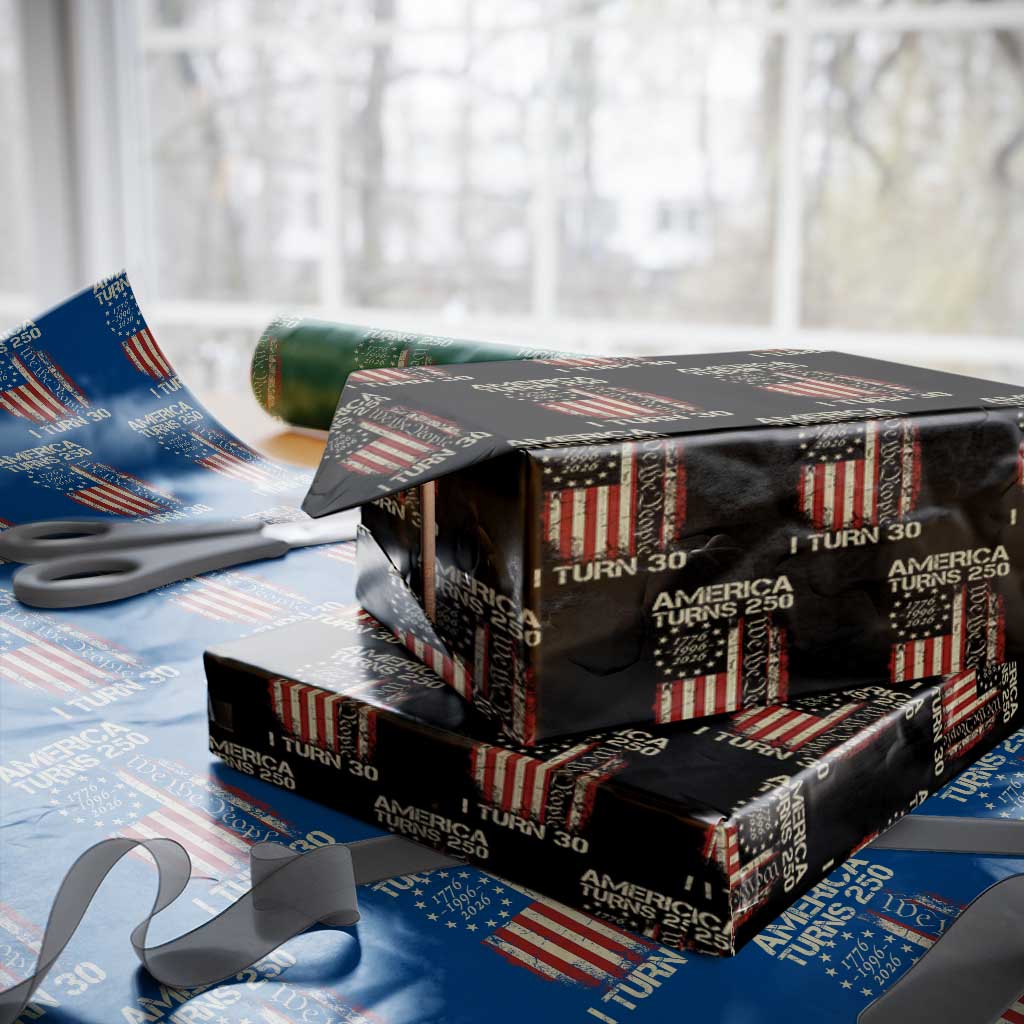 America Turns 250 I Turn 30 Wrapping Paper Roll 30th Birthday 250th Anniversary USA Vintage 1996 Bday