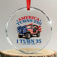 America Turns 250 I Turn 35 1991 35th Birthday Crystal Glass Ornament Compact Classic Off-road SUV