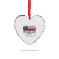 America Turns 250 I Turn 40 Heart Crystal Glass Ornament Vintage 1986 40th Birthday 250th Anniversary USA 40 Year Old Gift