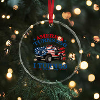 America Turns 250 I Turn 50 1976 50th Birthday Crystal Glass Ornament Compact Classic Off-road SUV