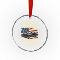 America Turns 250 I Turn 50 1976 50th Birthday Crystal Glass Ornament Retro 70s Muscle Car Lover