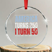 America Turns 250 I Turn 50 Crystal Glass Ornament 50th Birthday 250th Anniversary USA Vintage 1976