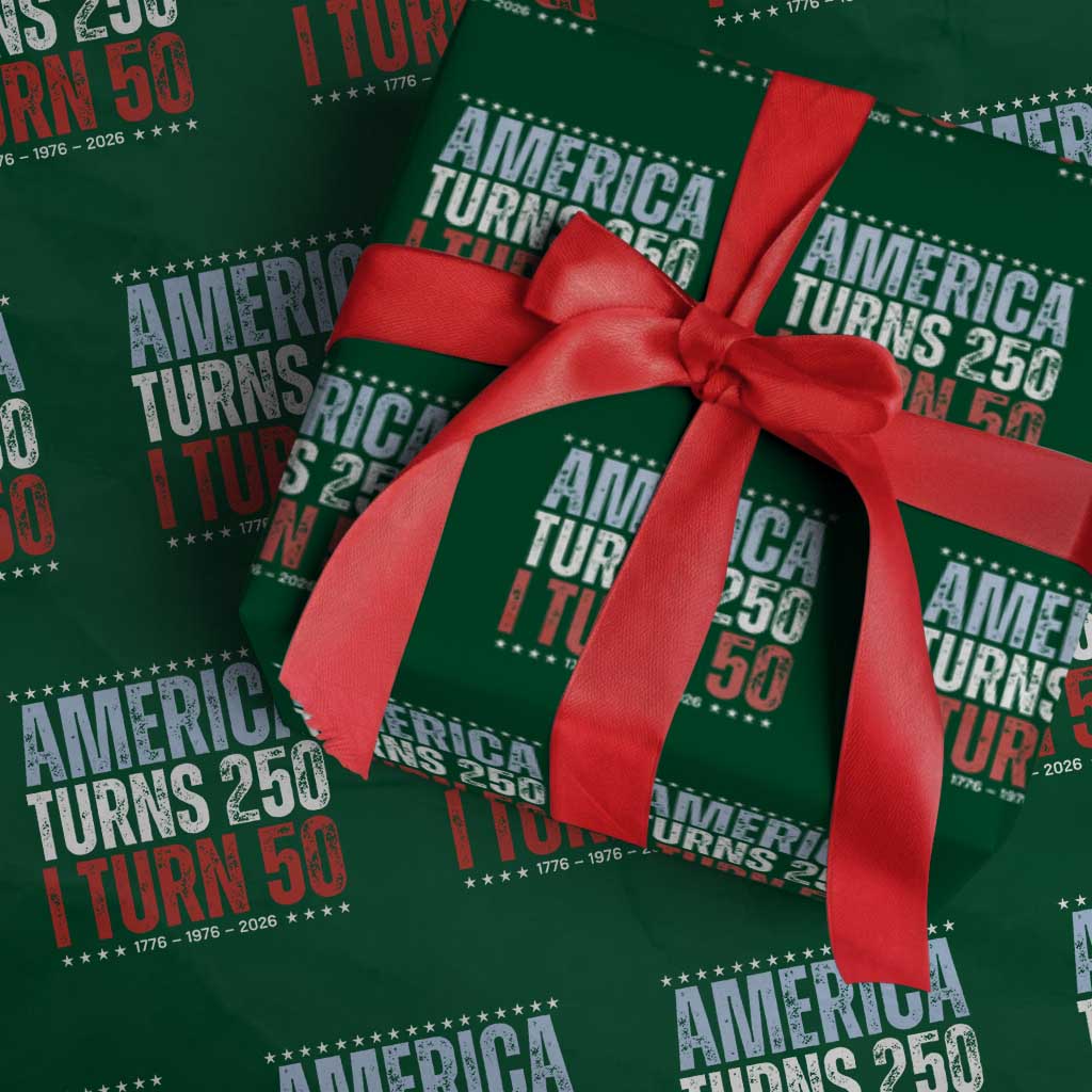 America Turns 250 I Turn 50 Wrapping Paper Roll 50th Birthday 250th Anniversary USA Vintage 1976