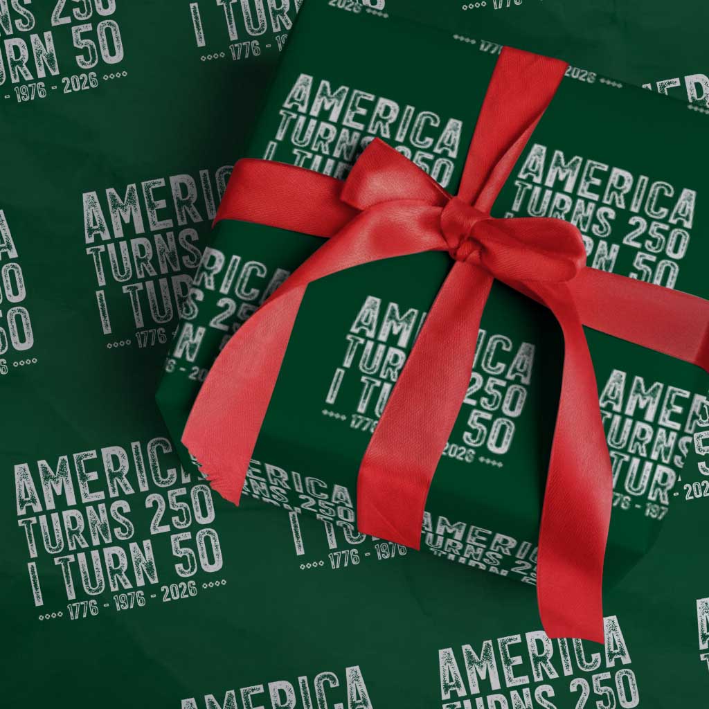 America Turns 250 I Turn 50 Wrapping Paper Roll Funny Patriotic 1976 50th Birthday
