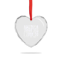 America Turns 250 I Turn 50 Heart Crystal Glass Ornament Funny Patriotic 1976 50th Birthday