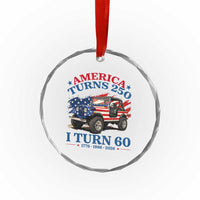 America Turns 250 I Turn 60 1966 60th Birthday Crystal Glass Ornament Compact Classic Off-road SUV