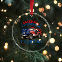 America Turns 250 I Turn 60 1966 60th Birthday Crystal Glass Ornament Compact Classic Off-road SUV
