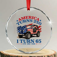 America Turns 250 I Turn 65 1961 65th Birthday Crystal Glass Ornament Compact Classic Off-road SUV