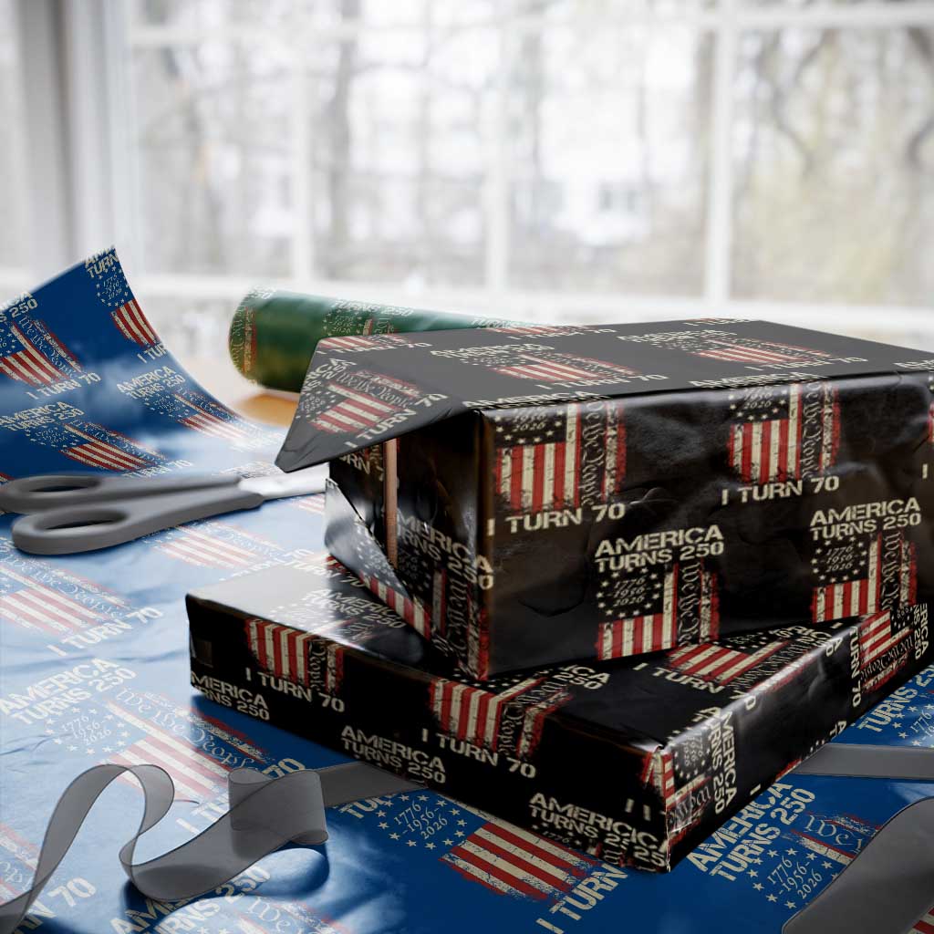 America Turns 250 I Turn 70 Wrapping Paper Roll 70th Birthday 250th Anniversary USA Vintage 1956 Bday