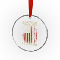America Turns 250 I Turn 90 Crystal Glass Ornament 90th Birthday 250th Anniversary USA Vintage 1936 Bday
