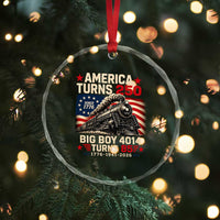 America Turns 250 Steam Locomotive Turns 85 Crystal Glass Ornament Vintage Railroad Steam Engine 85th USA 250th Anniversary