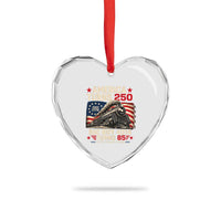 America Turns 250 Steam Locomotive Turns 85 Heart Crystal Glass Ornament Vintage Railroad Steam Engine 85th USA 250th Anniversary
