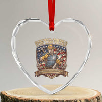 American Construction Worker Heart Crystal Glass Ornament Building America For 250 Years