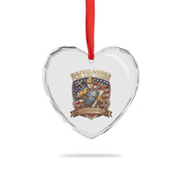American Construction Worker Heart Crystal Glass Ornament Building America For 250 Years