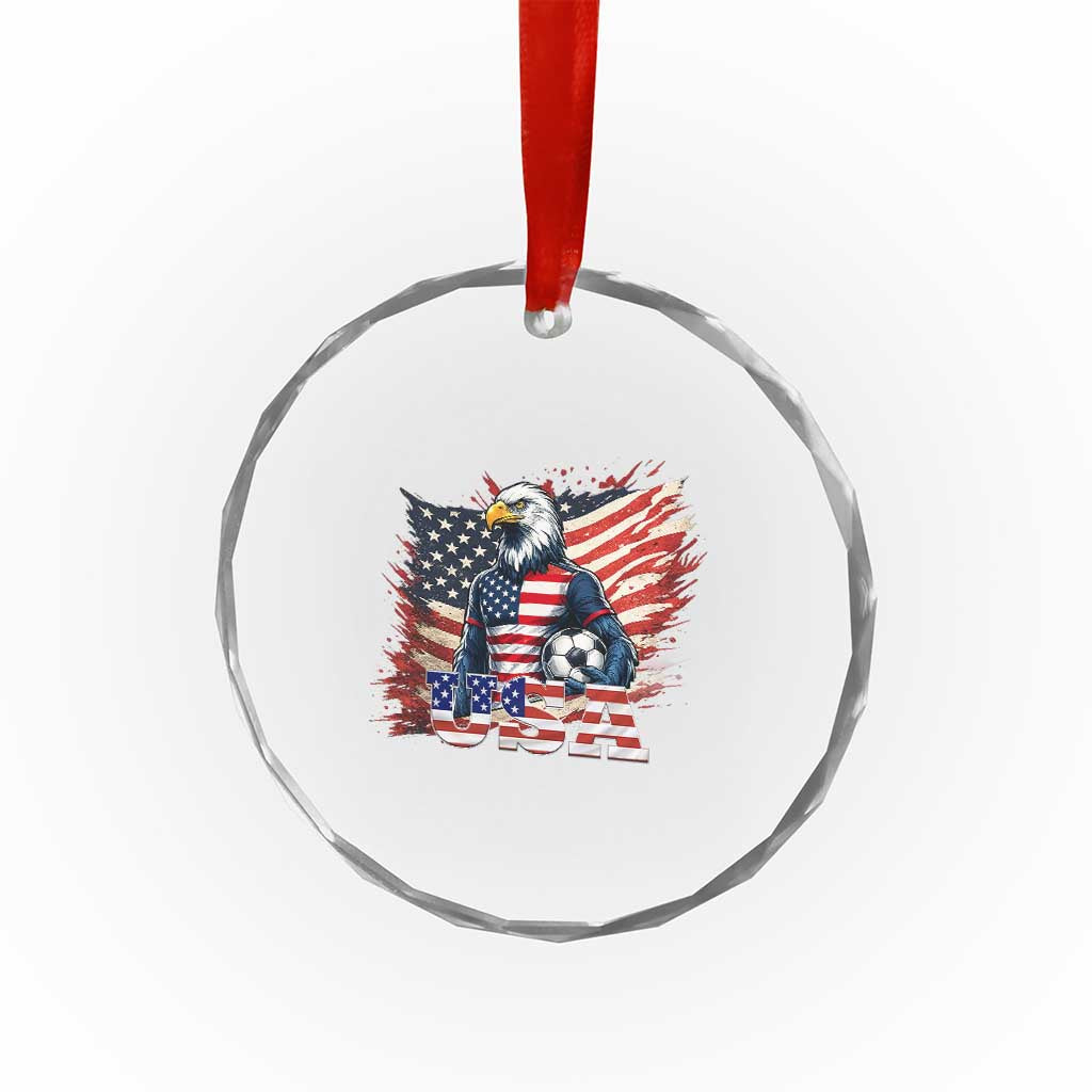 American Eagle And Soccer USA 2026 Supporter Crystal Glass Ornament