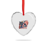American Eagle And Soccer USA 2026 Supporter Heart Crystal Glass Ornament