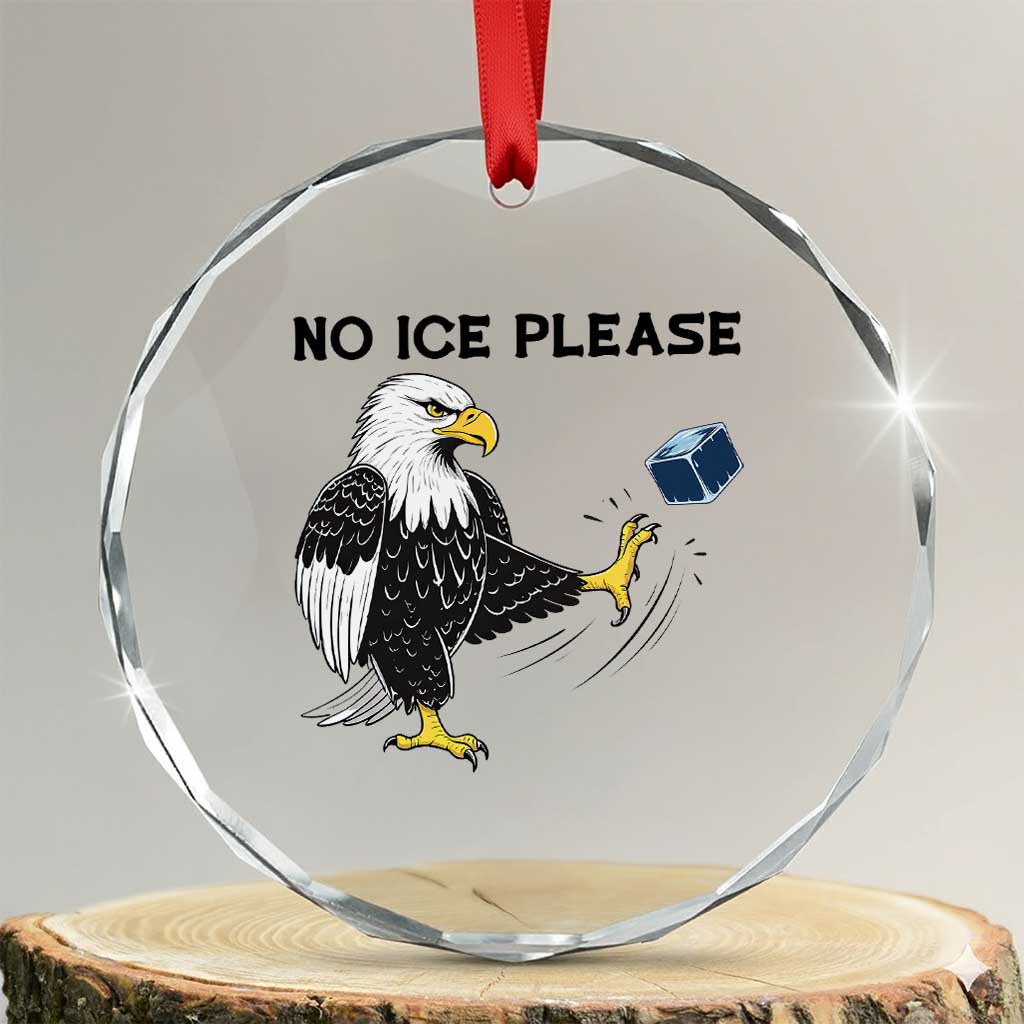 American Eagle No Ice Please Crystal Glass Ornament Minneapolis Support Gift
