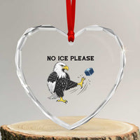 American Eagle No Ice Please Heart Crystal Glass Ornament Minneapolis Support Gift