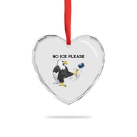 American Eagle No Ice Please Heart Crystal Glass Ornament Minneapolis Support Gift