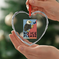 American Eagle No Ice Please Heart Crystal Glass Ornament Minnesota Protest Support Gift