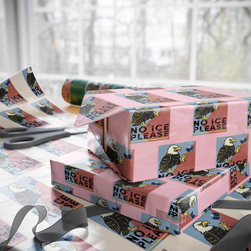 American Eagle No Ice Please Wrapping Paper Roll Minnesota Protest Support Gift