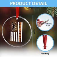 American Flag Basketball Crystal Glass Ornament Patriotic Sports Lover Gift