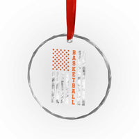 American Flag Basketball Crystal Glass Ornament USA Sports Fan