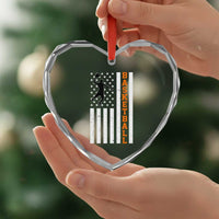 American Flag Basketball Heart Crystal Glass Ornament Patriotic Sports Lover Gift