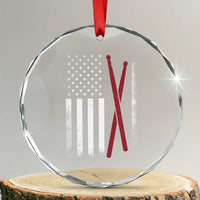 American Flag Drumsticks Crystal Glass Ornament USA Drummers Vintage Drum Sticks - Wonder Print Shop