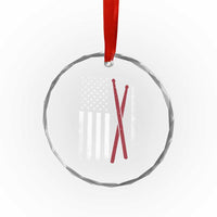 American Flag Drumsticks Crystal Glass Ornament USA Drummers Vintage Drum Sticks - Wonder Print Shop