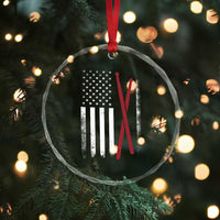 American Flag Drumsticks Crystal Glass Ornament USA Drummers Vintage Drum Sticks - Wonder Print Shop