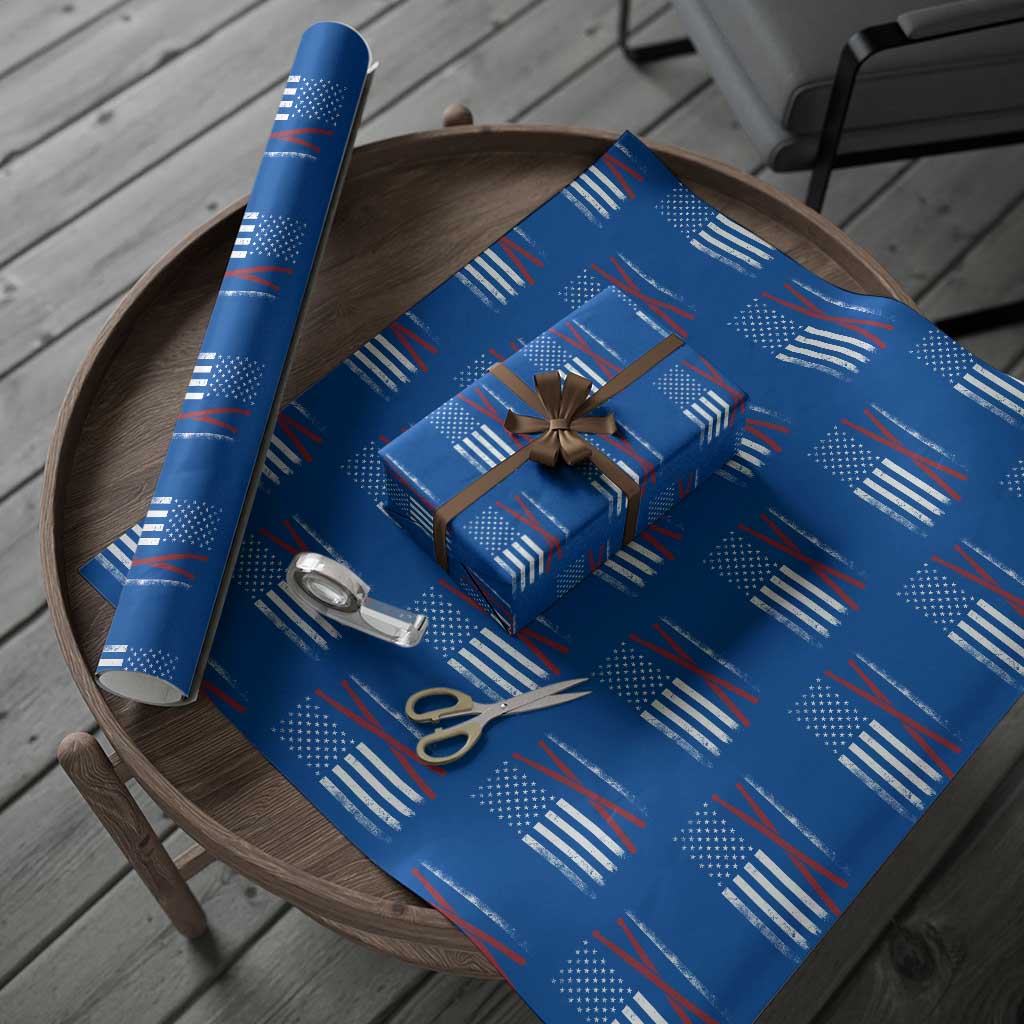 American Flag Drumsticks Wrapping Paper Roll USA Drummers Vintage Drum Sticks - Wonder Print Shop