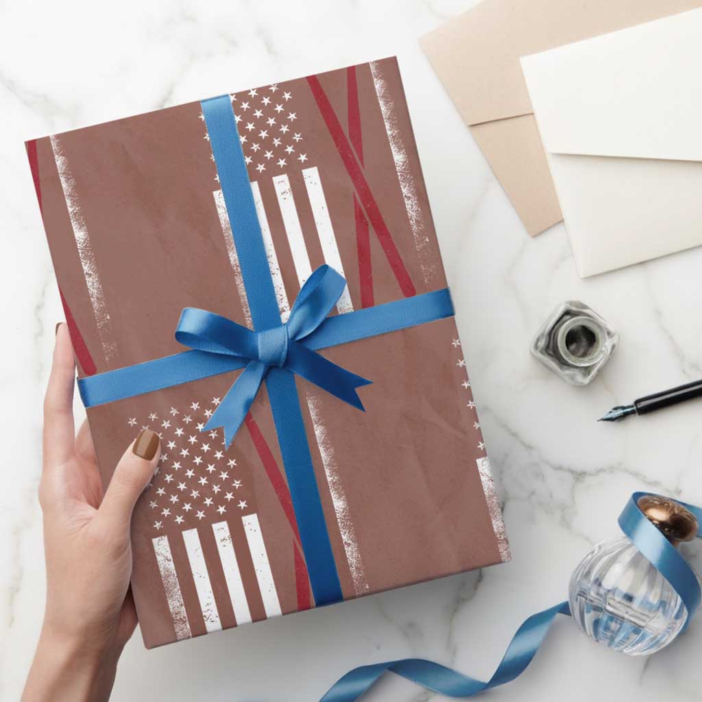 American Flag Drumsticks Wrapping Paper Roll USA Drummers Vintage Drum Sticks - Wonder Print Shop