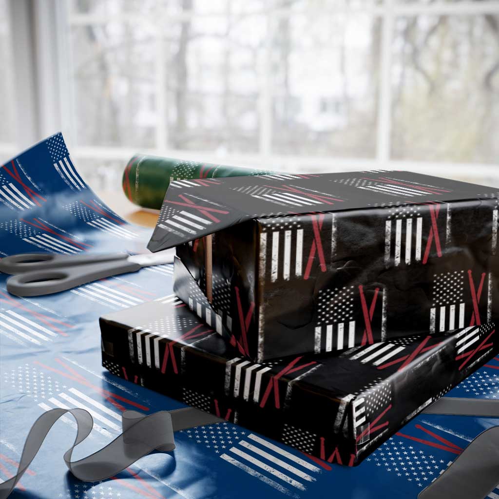 American Flag Drumsticks Wrapping Paper Roll USA Drummers Vintage Drum Sticks - Wonder Print Shop