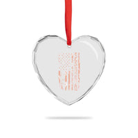 American Flag Endometrial Cancer Support Heart Crystal Glass Ornament My Moms Fight My Fight