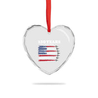 American Flag Fighter Jets Heart Crystal Glass Ornament USA 250 Years Of Freedom