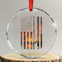 American Flag Fishing Crystal Glass Ornament Fish Fisher Fisherman Fishing Rod Sunset TS10